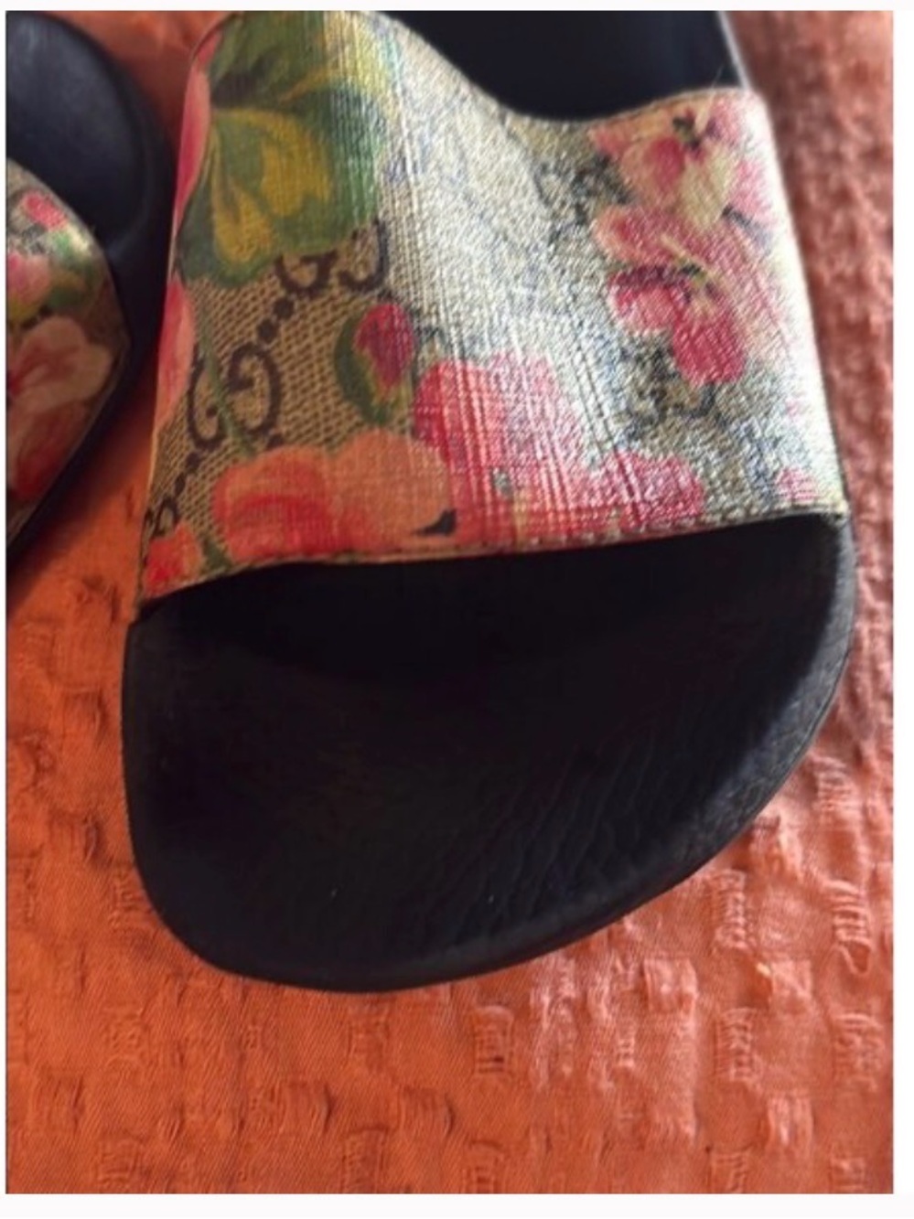 Gucci Floral GG Canvas Slide Sandals 35 5 - Picture 2 of 4
